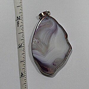 Lavendar Agate Pendant - Handmade - 2 1/2 Inches